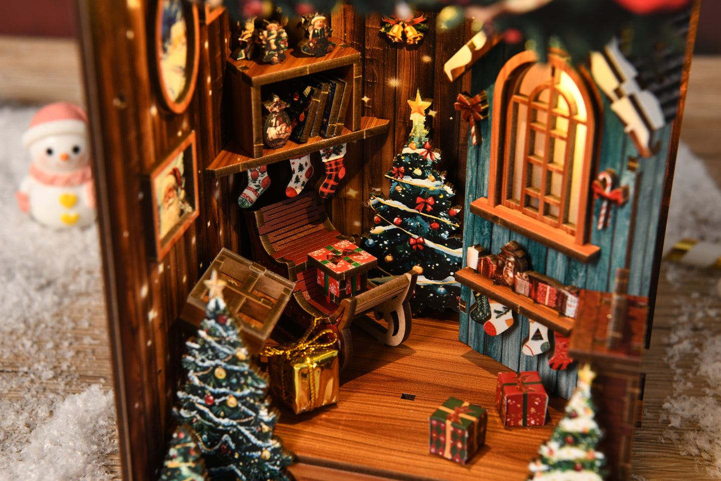 TJWFUNFUN Tiny Havens Collection – Snow Realm Wei Pavilion DIY Mini House Booknook, 161 PCS, Difficulty ★★