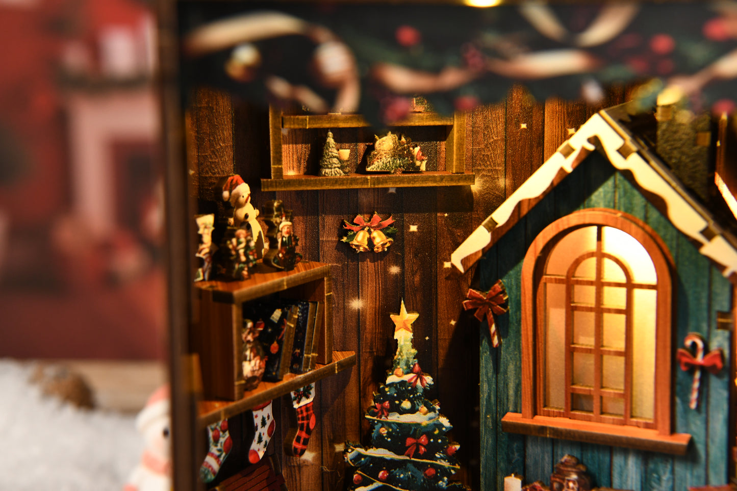 TJWFUNFUN Tiny Havens Collection – Snow Realm Wei Pavilion DIY Mini House Booknook, 161 PCS, Difficulty ★★