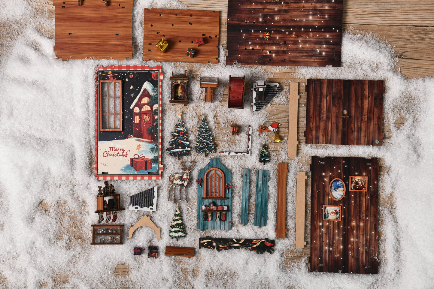 TJWFUNFUN Tiny Havens Collection – Snow Realm Wei Pavilion DIY Mini House Booknook, 161 PCS, Difficulty ★★