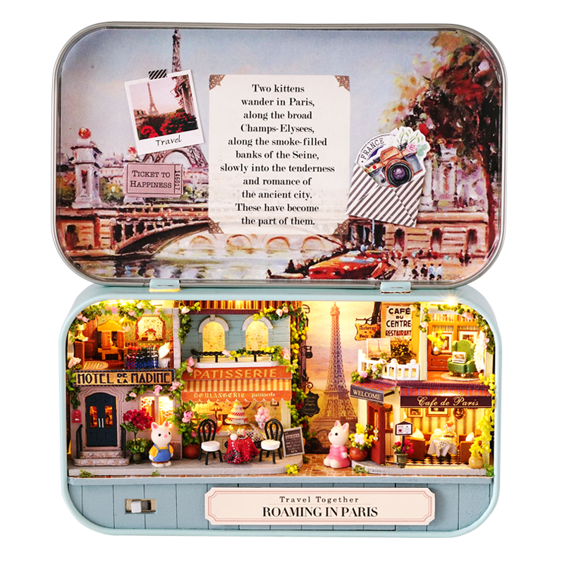 Roaming in Paris Box Theatre – Dreamland Trilogy Miniature Kit | DIY Handcrafted Scene by TJWFUNFUN